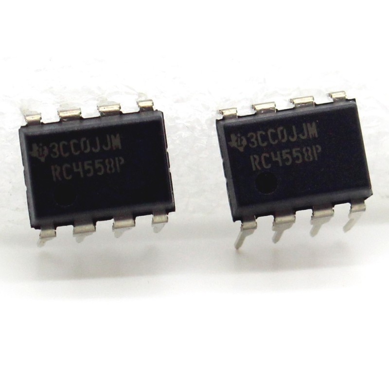 2x Circuit RC4558P Dual Op-Amp DIP-8 - Texas