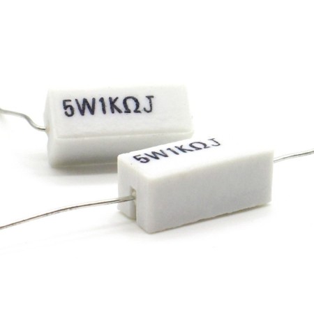 2x Résistance Ciment 5w 1Kohm - 1K - Axial