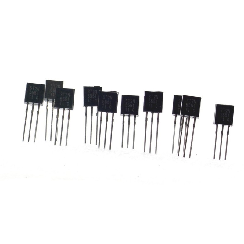 10x Transistor 2N5551 - NPN - 600mA - 160V - 625mW - TO-92 
