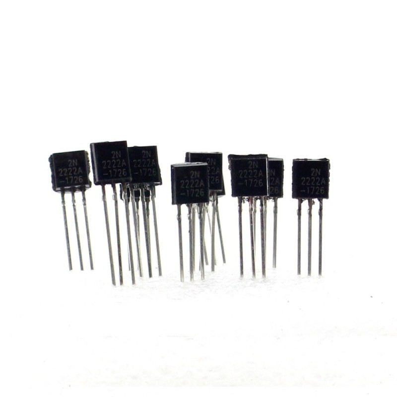 10x Transistor NPN 2N2222A Blister con Etiqueta-Electronica Prototipos Arduino 