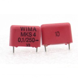 2x Condensateur MSK4 WIMA 0.1uF 100nf - 250V 10%