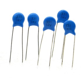 5x Condensateur ceramique  331 - 330pf - 1kv - 1000v