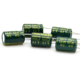 5x Condensateur chimique suncon 1000uf 6.3v  8x12mm