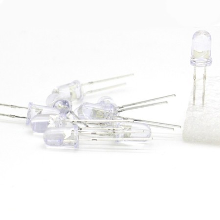 10x LED Cristal - couleur Blanc - 5mm - 3.5v - 35led002