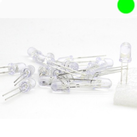 20x LED Cristal - couleur vert - 5mm - 3.5v 