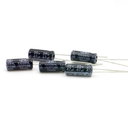 5x Condensateur 47uf 25v 5x11.5mm - Nantong Jianghai - 62con140