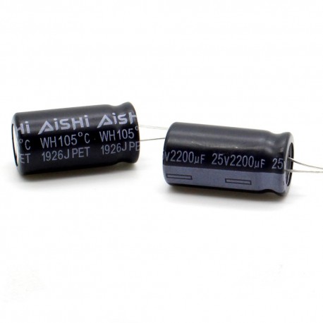2x Condensateur 2200uf 25v - 13x25mm p:5mm - Aishi