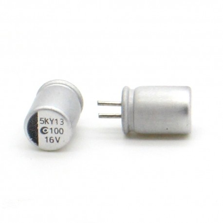 2x Condensateur 100uf 16v 6x10mm - alu - 9con047