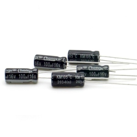 5x Condensateur 100uf - 16v - 5x11mm - Chengxing - 64con162