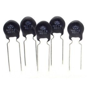 5x Thermistance - 5ohm NTC 5% - pas:7.5mm - Ruilongyuan - 93ther008