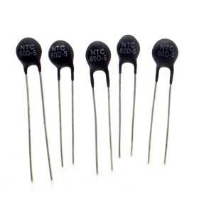 5x Thermistance - 5ohm NTC 5% - pas:7.5mm - Ruilongyuan - 93ther008