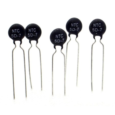 5x Thermistance NTC - 5D-7 - 5ohm - 2A - 5mm - RUILON - 347vari040