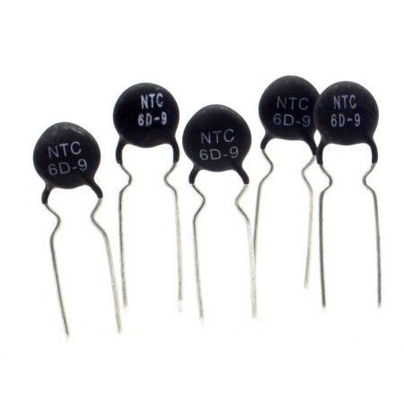 5x Thermistance NTC - 6D-9 - 6ohm - 2A - 7.5mm - RUILON - 347vari041