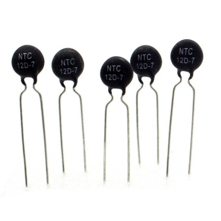 5x Thermistance NTC - 12D-7 - 12ohm - 1A - 5mm - RUILON - 347vari045