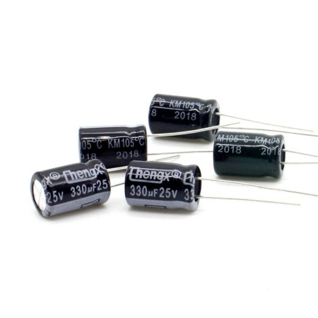 5x Condensateur 330uF 25V 8x13mm - Chengxing - 64con167