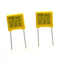2x Condensateurs MPX X2 - 104K 100nf P:10mm 310VAC - Kyet - 350con659