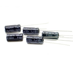5x Condensateur électrolytique 1uf 50V 5x11mm - P: 2mm - Capxon - 353con673