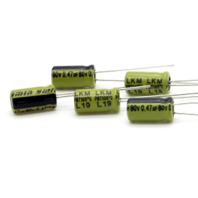 5x Condensateur Chimique 470nf - 80V - 5x9mm - P: 1.5mm - Ymin