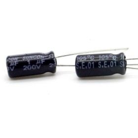 5x Condensateur chimique 1uf  400V - 6.3x11mm - P: 2.5mm - Capxon