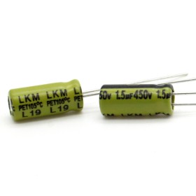 2x Condensateur Chimique 1.5uf 450V - 5x11mm - P: 2mm - Ymin