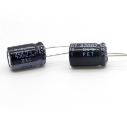 2x Condensateur Chimique 2.2uf 450V 8x11.5mm P:3.5mm - Rubycon