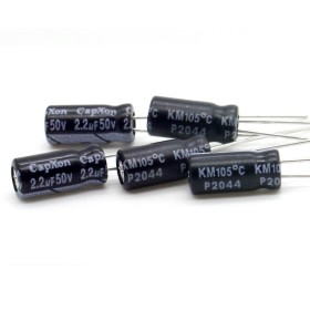 5x Condensateur chimique 2.2uf 50V 5x11mm P:2mm - Capxon 357con705