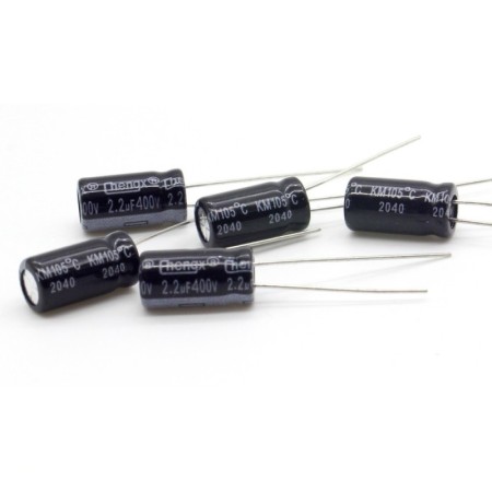 5x Condensateur Chimique 2.2uf 400V 6.3x12mm P:2.5mm - Chengxing 357con707