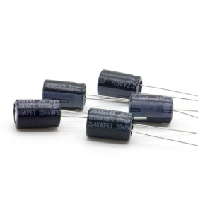 5x Condensateur chimique 2.2uf - 450V - 8x12mm - P: 3.5mm - AISHI