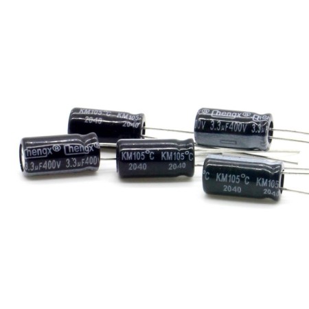 5x Condensateur 3.3uf 400v 6.3x12mm P:2.5mm - Chengxing 359con719