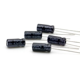 5x Condensateur chimique 4.7uf 50V 5x11mm P:2mm - Capxon