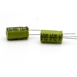 2x Condensateur Chimique 3.9uf - 400V - 6.3x11mm P:2.5mm Ymin 