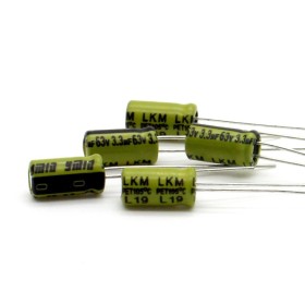 5x Condensateur Chimique 3.3uf - 63V - 5x9mm P:2mm Ymin 360con727