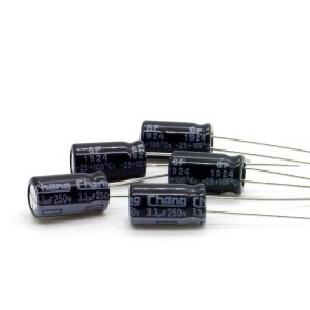 5x Condensateur Chimique 3.3uf - 250V - 6.3x11mm P:2.5mm Changzhou 360con729