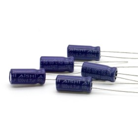 5x Condensateur chimique 4.7uf 100V 5x11mm P:2mm AISHI