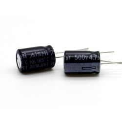 2x Condensateur 4.7uf - 500V - 8x12mm - P:3.5mm - 105°C - AISHI - 363con747