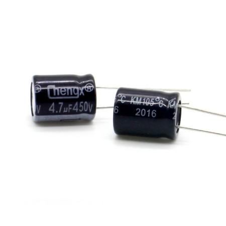 2x Condensateur Chimique 4.7uf 450V 10x13mm P:5mm Chengxing 363con750