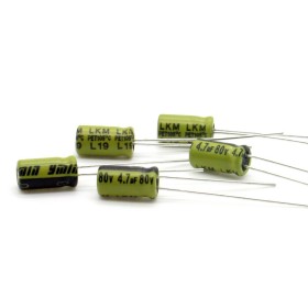 5x Condensateur Chimique 4.7uf - 80V - 5x9mm P:2mm - Ymin