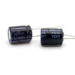 2x Condensateur chimique 4.7uf 450V 10x12.5mm P:5mm - Capxon - 364con756