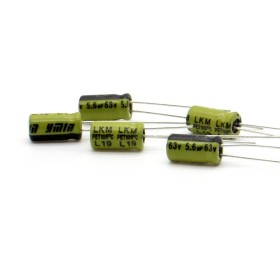 5x Condensateur Chimique 5.6uf - 63V - 5x9mm P:2mm - Ymin 