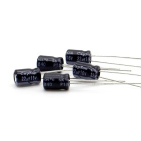 5x Condensateur chimique 22uf - 16V - 5x7mm - P: 2mm - Capxon 