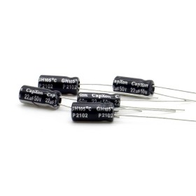 5x Condensateur chimique 22uf - 50V - 5x11mm - P: 2mm - Capxon