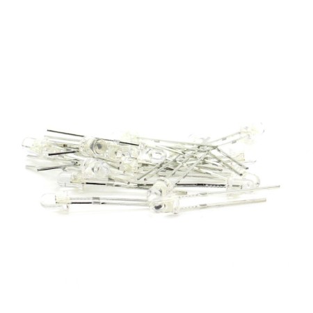 20x Led cristal jaune 3mm 250 à 400mcd - 2v à 2.4v  - Everlight Elec 