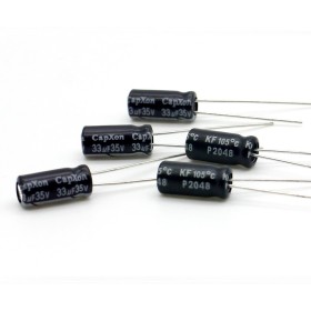 5x Condensateur chimique 33uf - 35V - 5x11mm - P: 2mm - Capxon