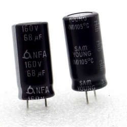 2x Condensateur 68uf - 160v - 10x20mm - P:5mm - 105°C - SamYoung - 376con832