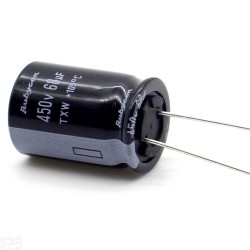 Condensateur 68uf 450v - 18x25mm - P: 7.5mm - Rubycon - 377con837