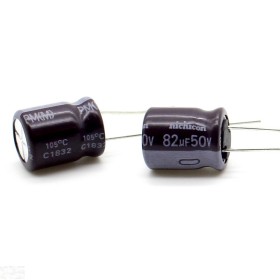 2x Condensateur 82uf - 50V - 10x12.5mm - P: 5mm - Nichicon