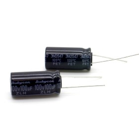 2x Condensateur 100uf 100v 10x20mm P: 5mm Rubycon - 379con849