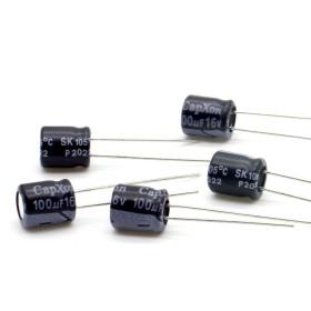 5x Condensateur 100uf - 16V - 6.3x7mm - P: 2.5mm - Capxon