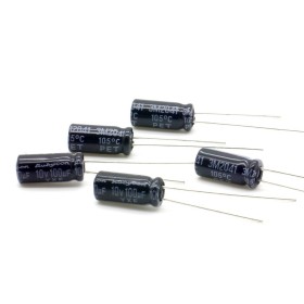 5x Condensateur 100uf - 10v - 5x11mm P: 2mm Rubycon - 379con854