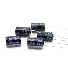 5x Condensateur 100uf - 50V - 8x12mm - P: 3.5mm - Chengxing